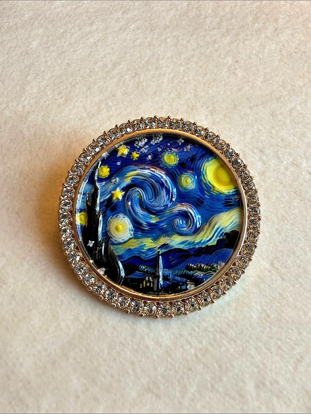 Van Gogh Starry Night Art Brooch Blue & Gold
